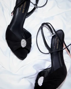 Veronica Beard Sandals|Party Dressing*Genevieve Peep-Toe Sandal in x Poppy Delevingne Black