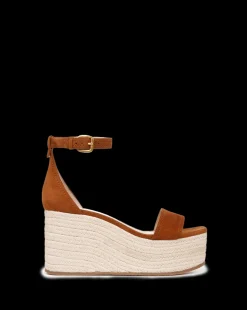 Veronica Beard Sandals*Gianna Raffia Wedge Sandal in Caramel