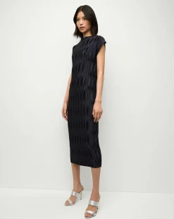 Veronica Beard Dresses*Gramercy Pleated Dress in Navy