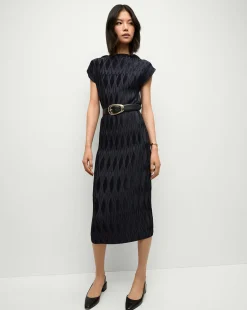 Veronica Beard Dresses*Gramercy Pleated Dress in Navy