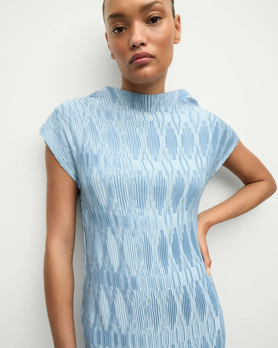 Veronica Beard Dresses*Gramercy Pleated Dress in Blue Sky BlueSky