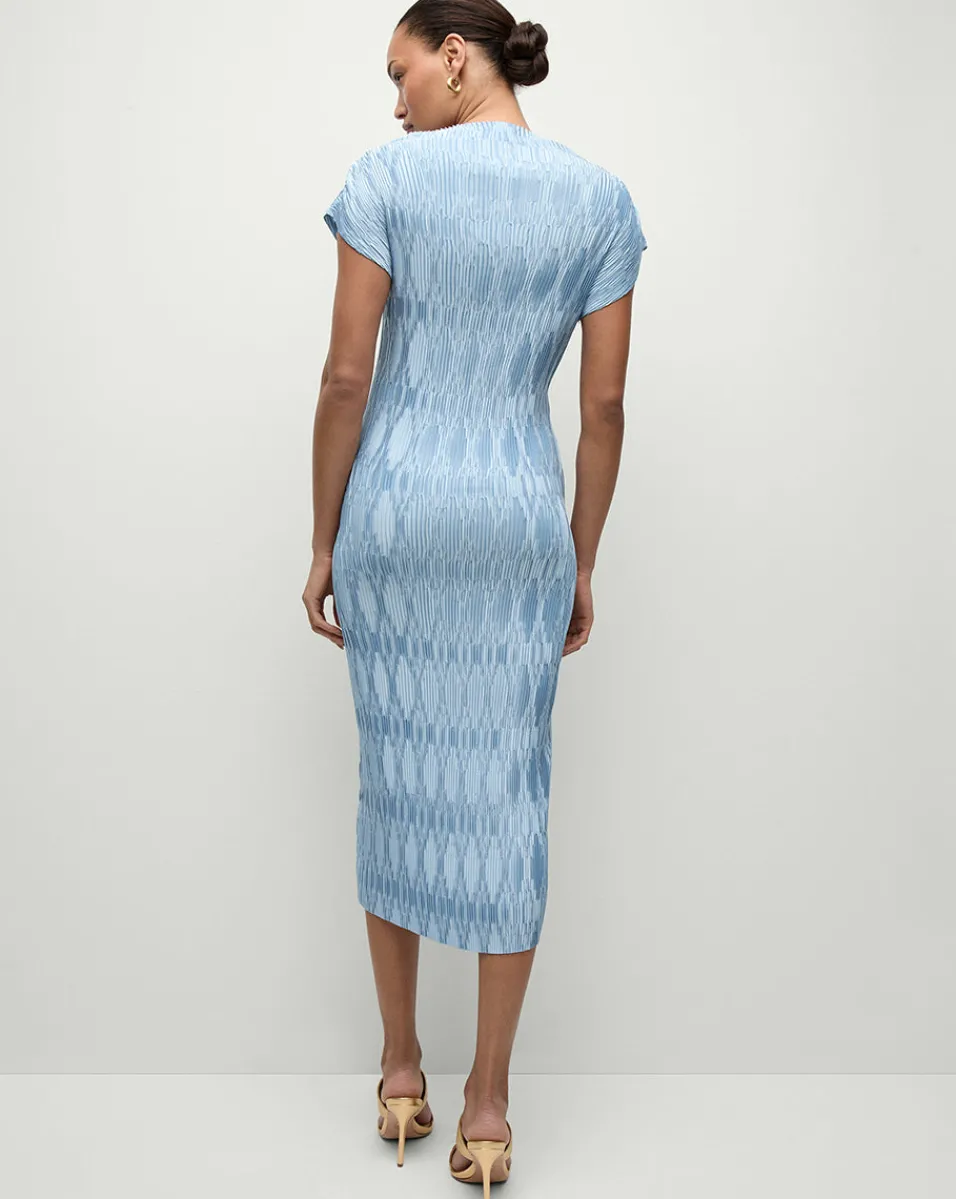 Veronica Beard Dresses*Gramercy Pleated Dress in Blue Sky BlueSky