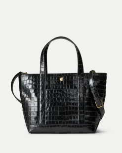 Veronica Beard Shoulder Bags|Tote Bags*Grand Croc-Embossed Goody Bag in Black