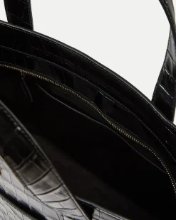 Veronica Beard Shoulder Bags|Tote Bags*Grand Croc-Embossed Goody Bag in Black