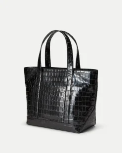 Veronica Beard Shoulder Bags|Tote Bags*Grand Croc-Embossed Goody Bag in Black