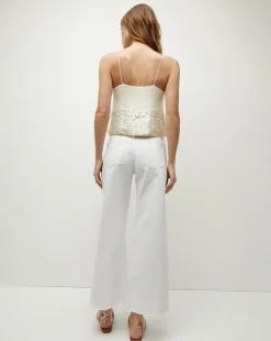 Veronica Beard Tops*Harmoni White Sequin Tank IridescentOff-White