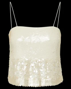 Veronica Beard Tops*Harmoni White Sequin Tank IridescentOff-White