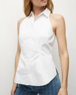 Veronica Beard Tops*Harper Poplin Top in White