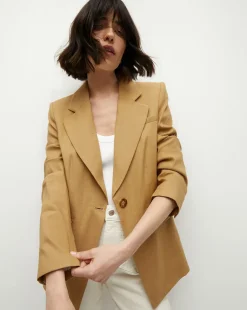 Veronica Beard Jackets & Outerwear*Hayward Khaki Linen Jacket | Relaxed Fit DesertKhaki