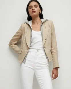 Veronica Beard Jackets & Outerwear|Vb Classics*Hosanna Khaki Linen Dickey Jacket KhakiMelange