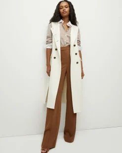 Veronica Beard Jackets & Outerwear*Hoxton Long Vest in Ivory