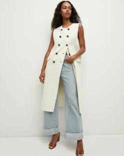 Veronica Beard Jackets & Outerwear*Hoxton Long Vest in Ivory