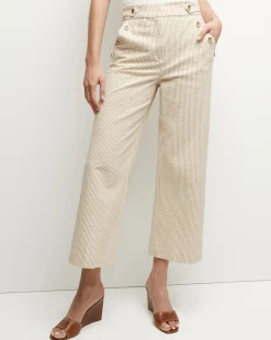 Veronica Beard Pants*Hunter Seersucker Pant in Khaki/White