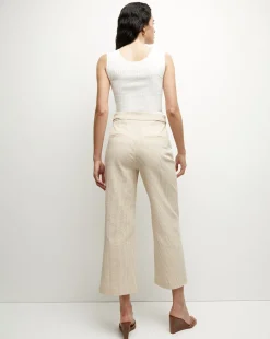 Veronica Beard Pants*Hunter Seersucker Pant in Khaki/White