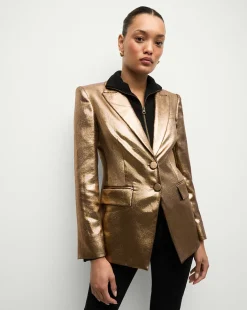 Veronica Beard Jackets & Outerwear|Matching Sets*Izara Dickey Jacket in Vintage Gold x Poppy Delevingne VintageGold