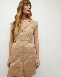 Veronica Beard Dresses*Jax Cotton Shirtdress in Khaki