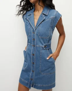 Veronica Beard Dresses*Jax Denim Shirtdress in Light Cornflower LightCornflower
