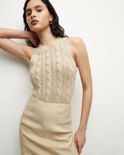 Veronica Beard Tops|Sweaters*Jerrel Silk-Linen Tank in Stone Khaki StoneKhaki