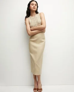 Veronica Beard Tops|Sweaters*Jerrel Silk-Linen Tank in Stone Khaki StoneKhaki