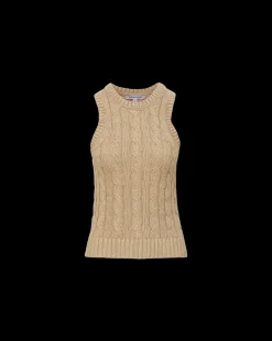 Veronica Beard Tops|Sweaters*Jerrel Silk-Linen Tank in Stone Khaki StoneKhaki