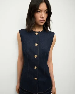 Veronica Beard Tops|Matching Sets*Jessup Denim Vest in Dark Oxford DarkOxford