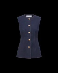 Veronica Beard Tops|Matching Sets*Jessup Denim Vest in Dark Oxford DarkOxford