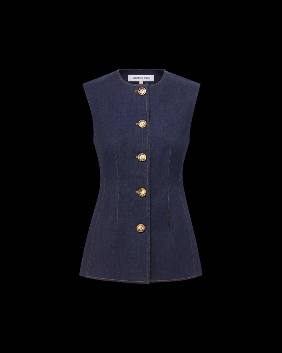 Veronica Beard Tops|Matching Sets*Jessup Denim Vest in Dark Oxford DarkOxford