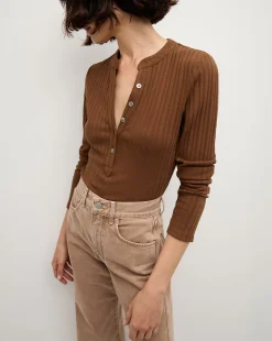 Veronica Beard Tops|The Veronicas' Favorites*Jocelyn Henley Shirt in Brown DarkCocoa