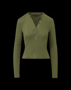 Veronica Beard Tops*Jocelyn Henley Shirt in Stone Army StoneArmy