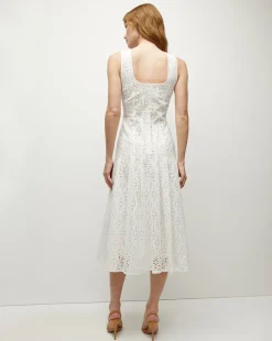 Veronica Beard Dresses*Jolie Cotton Eyelet Dress in White