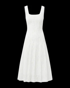 Veronica Beard Dresses*Jolie Cotton Eyelet Dress in White