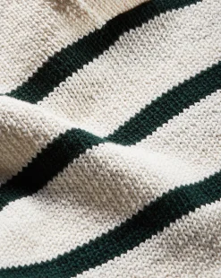 Veronica Beard Sweaters|Tops*Jovie Striped V Neck Sweater in Ivory & Green Ivory/Pine