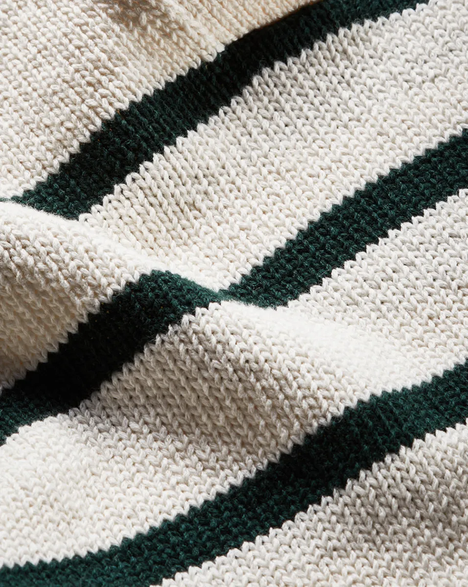 Veronica Beard Sweaters|Tops*Jovie Striped V Neck Sweater in Ivory & Green Ivory/Pine