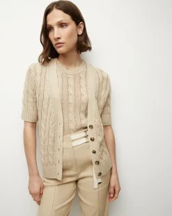 Veronica Beard Tops|Sweaters*Julietta Silk-Linen Cardigan in Stone Khaki StoneKhaki