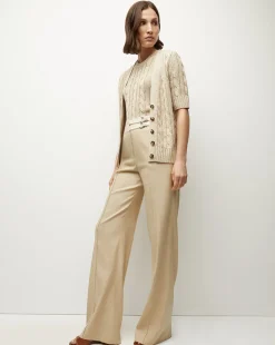Veronica Beard Tops|Sweaters*Julietta Silk-Linen Cardigan in Stone Khaki StoneKhaki
