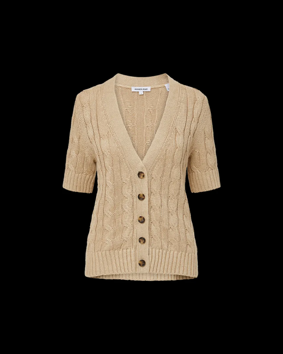 Veronica Beard Tops|Sweaters*Julietta Silk-Linen Cardigan in Stone Khaki StoneKhaki