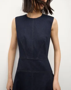 Veronica Beard Dresses*Karrigan Denim Midi Dress in Dark Wash MidnightWash