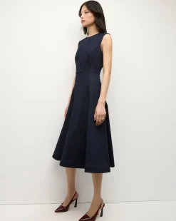 Veronica Beard Dresses*Karrigan Denim Midi Dress in Dark Wash MidnightWash