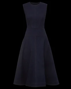 Veronica Beard Dresses*Karrigan Denim Midi Dress in Dark Wash MidnightWash