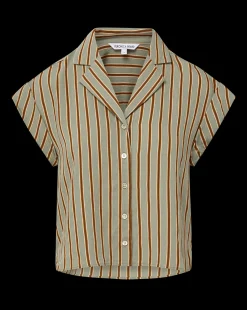Veronica Beard Tops*Kasa Pinstripe Button-Down Top SeafoamMulti