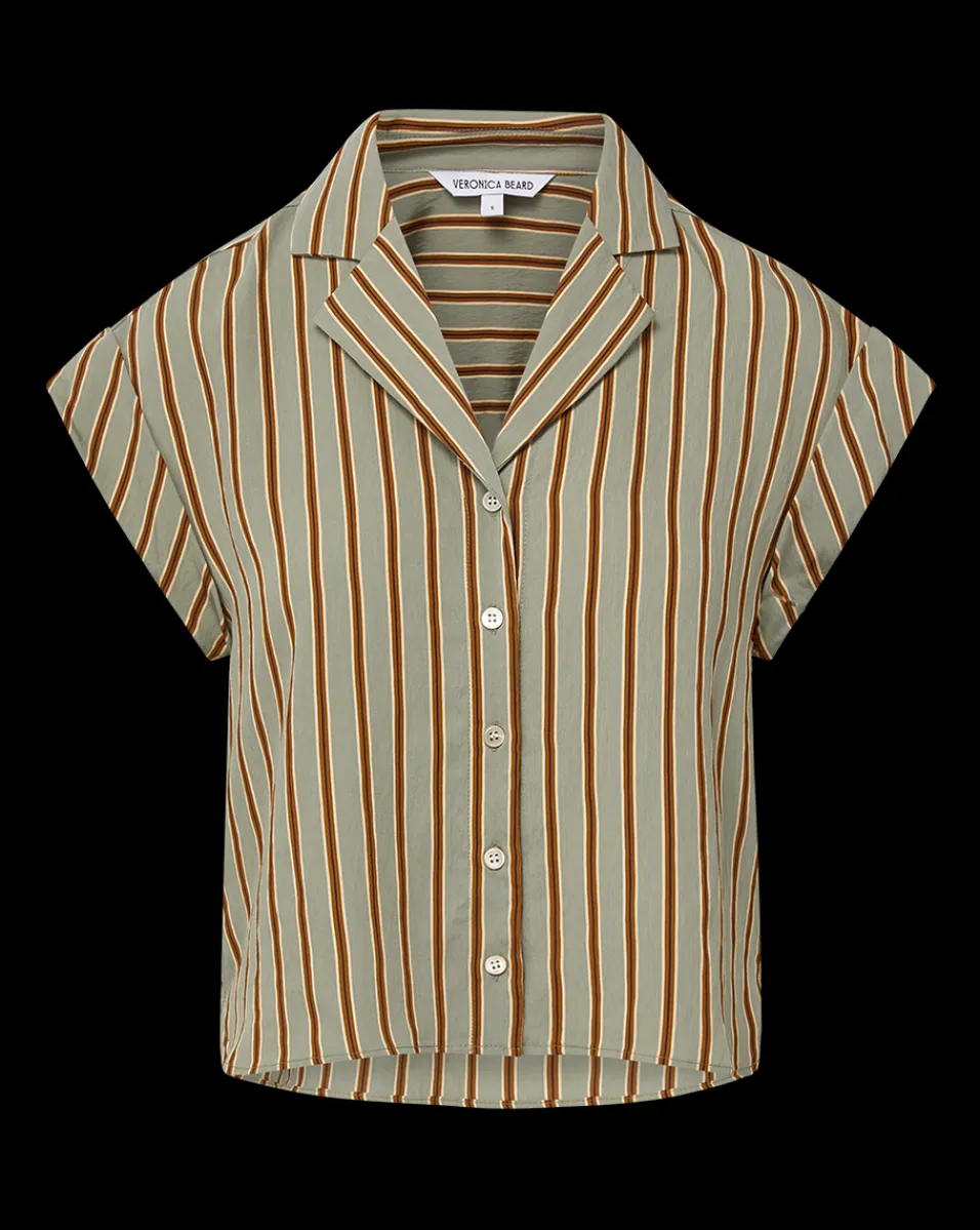 Veronica Beard Tops*Kasa Pinstripe Button-Down Top SeafoamMulti