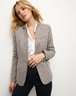 Veronica Beard Jackets & Outerwear|Matching Sets*Katie Plaid Dickey Jacket in Oat, Pink & Red Check OatMulti