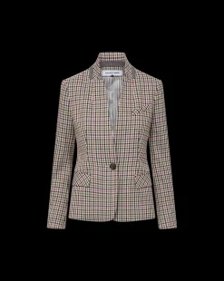 Veronica Beard Jackets & Outerwear|Matching Sets*Katie Plaid Dickey Jacket in Oat, Pink & Red Check OatMulti