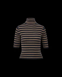 Veronica Beard Tops|Sweaters*Katrina Merino Wool Striped Sweater in Navy & Khaki Navy/Khaki
