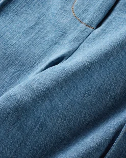 Veronica Beard Pants*Kean Front-Seam Denim Pant Iceberg
