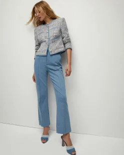 Veronica Beard Pants*Kean Front-Seam Denim Pant Iceberg