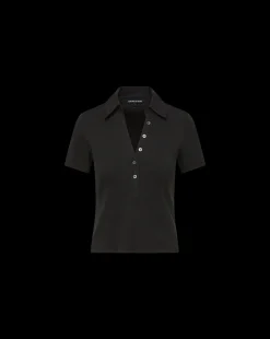 Veronica Beard Tops*Kearney Button-Down Tee in Black