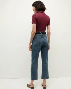 Veronica Beard Tops*Kearney Button-Down Tee in Wine