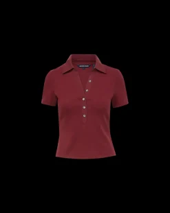 Veronica Beard Tops*Kearney Button-Down Tee in Wine