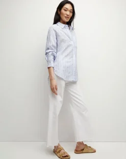 Veronica Beard Tops*Keiko Button-Down Shirt in Blue/White